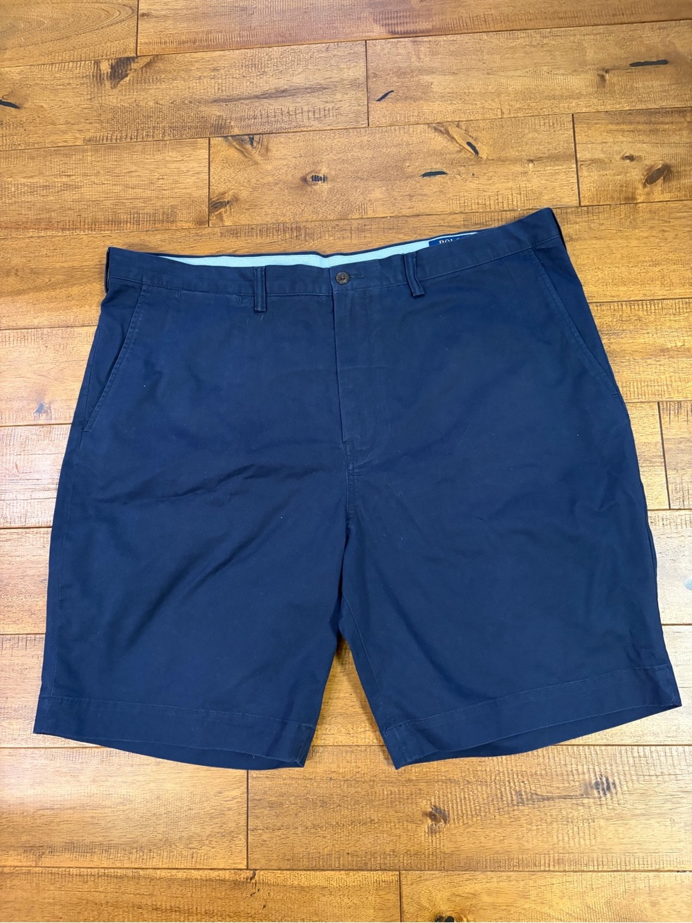 Polo Ralph Lauren Mens 42 Navy Blue Stretch Classic Fit Chino Short Cotton Twill